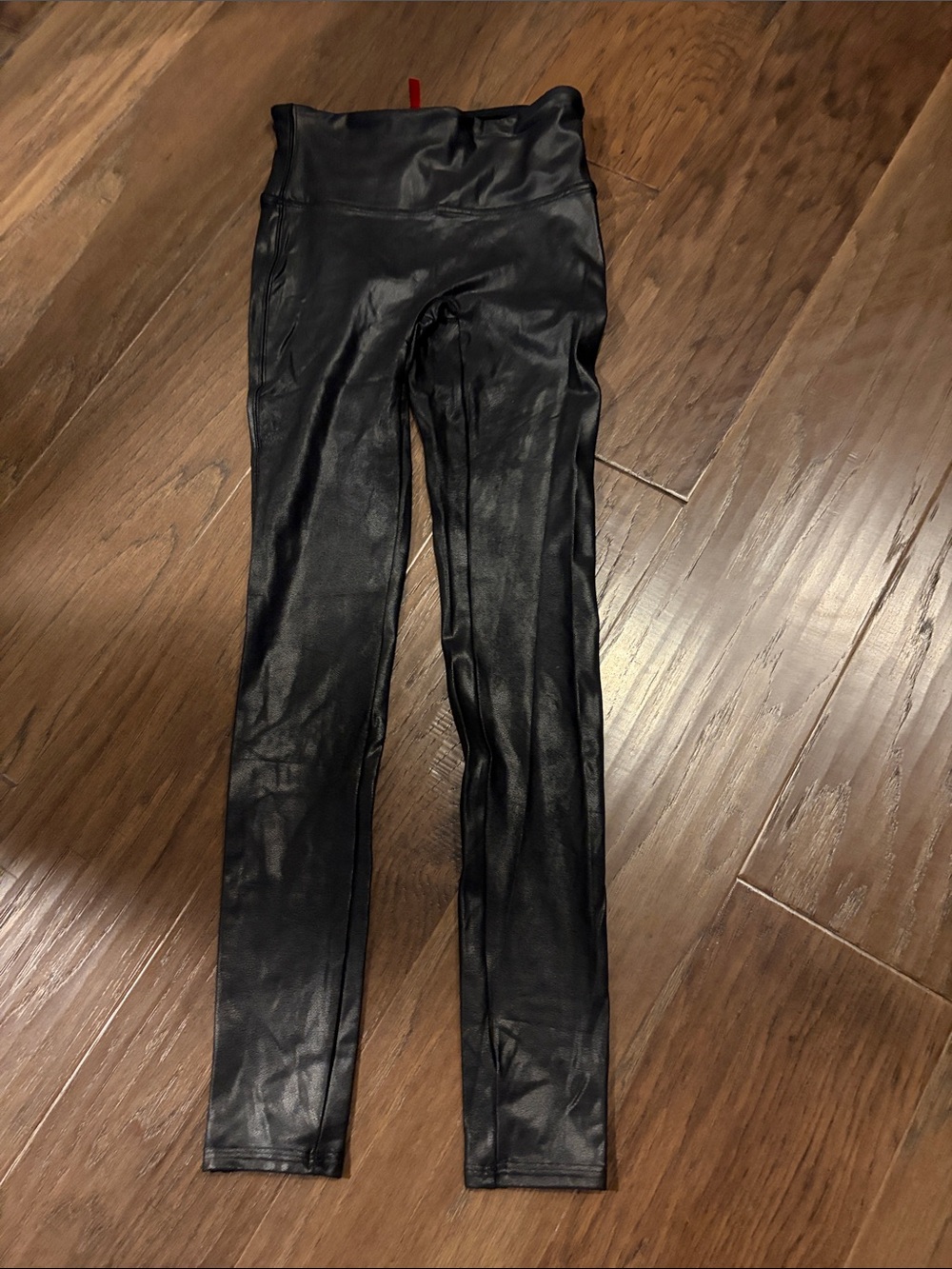 SPANX Black Faux-Leather Jeggings